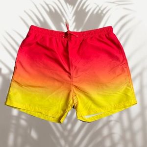 Men Drawstring Swim Trunks